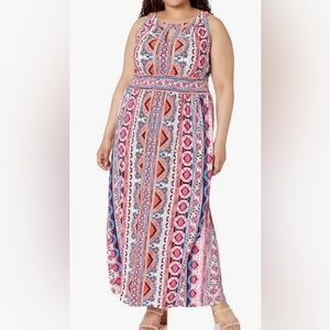 NWT London Times sz 14 Halter Keyhole printed dress